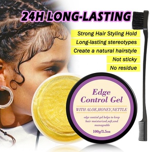 Gel de estilismo para el cabello con logotipo personalizado, 100 ml, bordes para el pelo de bebé, larga duración, agarre fuerte, control de bordes del pelo con peine - Product Image 4