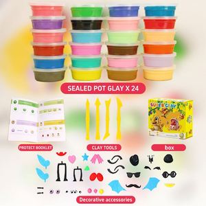 24 Colors Non Toxic DIY Air Dry Clay Starter Kit with Sculpting <b>Tools</b> for Kids Beginners Artists - Product Image 4