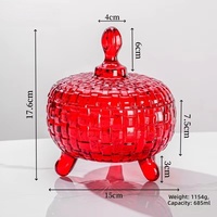 Flavents glazen snoep- en gedroogd fruit bewaarpot met deksel, kleurrijk gepersonaliseerd modern design, rond, voor de woonkamer
