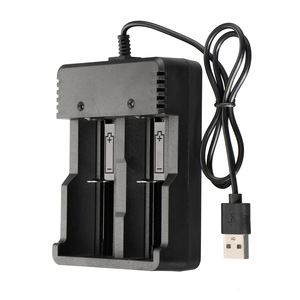เครื่องชาร์จ USB แบบสองช่องสำหรับแบตเตอรี่ลิเธียม 18650 26650 3.7V สำหรับชาร์จไฟฉาย - Product Image 1