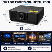Projecteur laser 3LCD WUXGA 15000 ANSI Lumens avec objectif interchangeable pour installation en grande salle