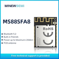 Módulo Bluetooth MinewSemi MS88SFA8 nRF52840 con PA/LNA Integrado, Módulo BLE de Larga Distancia de 600m con Bluetooth Mesh, Opción U.FL, USB
