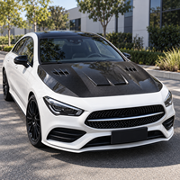 Capot en fibre de carbone style 507 compatible avec Mercedes-Benz CLA W117 W118 2014-2019, couvercle de capot moteur brillant à visser