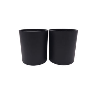 A07P Wholesale Black Shiny Glossy Polished Empty <strong>Glass</strong> Jars <strong>Candle</strong> <strong>Holders</strong> For Making <strong>Candles</strong> - Product Image 5