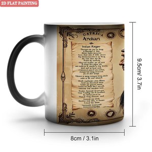 Frosted <b>Ceramic</b> <b>Mug</b> 11oz Black Heat Activated Color Changing Magic Coffee Tea Cup - Product Image 1