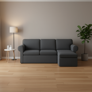 Sofá de tela gris oscuro 215 x 138 x 80 cm, muebles modulares para sala de estar - Product Image 2