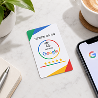 Carte PVC imprimée en couleur personnalisée avec puce NFC NTAG215 et code QR pour les avis et les liens sociaux