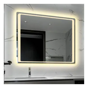 HIXEN 18-3高品质发光二极管智能镜子，带扬声器浴室镜子壁挂式矩形现代装备