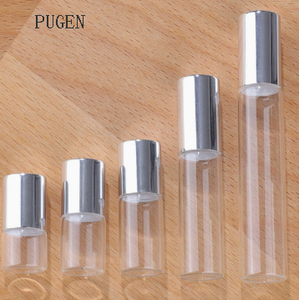 Auf Lager: 1ml/2ml/3ml/5ml/10ml/15ml Transparente Bernsteinfarbene Roll-on Glasflasche mit Schwarzem, Silbernem oder Goldenem Verschluss für Hautpflege-Serum und Gesichtscreme - Product Image 5