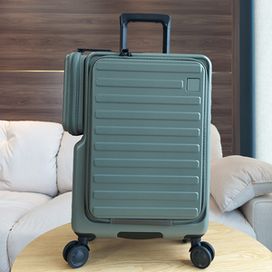 <span class=keywords><strong>Valise</strong></span> à roulettes multifonctionnelle à ouverture frontale à deux compartiments, coque rigide en PC de 20 pouces, poches <span class=keywords><strong>double</strong></span> face, grande capacité - Product Image 1