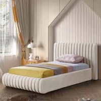 Lits rembourrés de style européen moderne de haute qualité, taille King et Full, pour chambre à coucher, en tissu bouclé, en promotion directement du fournisseur d'usine