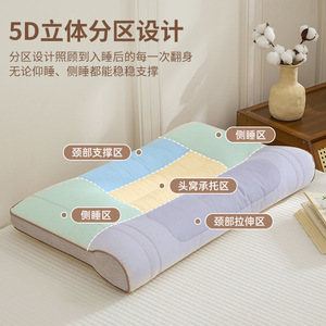 Oreiller de soutien cervical en coton et lin, fermeté moyenne, rectangulaire, blanc, aide au sommeil thérapeutique pour adultes, étudiants, utilisation en dortoir - Product Image 4