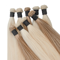 Extensions de cheveux humains Remy en gros pour salon, trame nouée à la main, trame Genius sans couture, double tirage