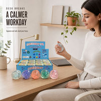 Balle sensorielle souple translucide à l'huile de coco, jouet anti-stress à presser, 8 x 6 cm, vente en gros