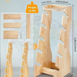 Wooden Tiered Skateboard <b>Rack</b> 5 Tier Upright Storage <b>Shelf</b> For Skateboards And Toys Living Room Multipurpose Stand - Product Image 4