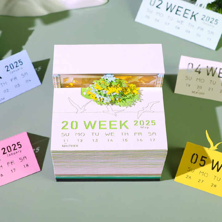 New Product 3d Memo Pad Custom Logo Desk Calendar Magic Tree Christmas