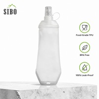 Bouteille d'eau pliable souple en TPU 500 ml sans BPA, gourde d'hydratation anti-fuite pour la course à pied, la randonnée et le cyclisme