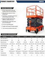 Plateforme élévatrice à ciseaux électrique mobile Smartlog 20m, hydraulique, capacité 300-2000kg, vente chaude