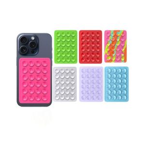ถ้วยดูดซิลิโคน 24 ชิ้น, ถ้วยดูดสีดำแบบเรียบง่าย, เคสโทรศัพท์กันลื่น, ขาตั้งโทรศัพท์แบบพกพาและเคลื่อนย้ายได้, รูปทรงสี่เหลี่ยม - Product Image 2