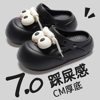 Sandales de plage unisexes en EVA, semelle épaisse de 3,5 cm, antidérapantes, résistantes aux odeurs, chaussures aquatiques d'extérieur, design ajouré grands yeux, doublure en PVC