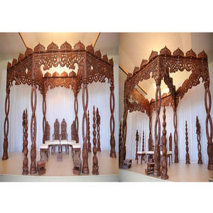 Mandap Espiral de Madera Tallada para Bodas, Mandap de Madera Antiguo para Bodas Gujarati, Mandap Espiral de Madera Tallada para Bodas Reales, EE. UU. - Product Image 1