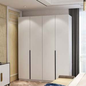 Chambre à coucher de style minimaliste moderne Armoire blanche en bois massif haut de gamme pour toute la maison - Product Image 1