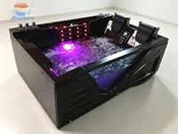 Baignoire de massage à remous moderne en acrylique de luxe pour 2 personnes, avec télévision et drain