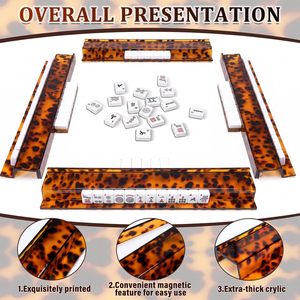 Premium Custom Clear Acrylic Modern Mahjong <b>Rack</b> 4-Piece Set with Pushers Eco-Friendly & Durable - Product Image 3
