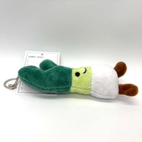 Porte-clés en peluche personnalisé de haute qualité en forme d'oignon vert mignon, pendentif pour sac
