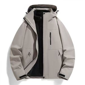 ชุดปีนเขาสองชิ้นมีฮู้ดสำหรับกลางแจ้งกันลมกันน้ำแฟชั่นและลำลองแจ็คเก็ตอเมริกัน - Product Image 1