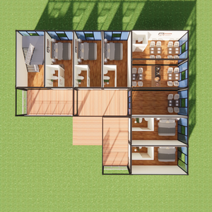 Hotel Contenedor de 18x15m en <span class=keywords><strong>Venta</strong></span>, Estructura Modular de 2 Pisos, Hotel Moderno de Lujo Prefabricado, Apartamento Contenedor - Product Image 1