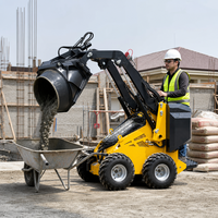 S370 EPA Euro5 Mini Skid Steer Loader 0.07m3 Bucket 1373mm Dump Height Small Wheel Loader untuk Pembeli Pasar AS dan UE