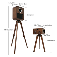 Photobooth en bois vintage noyer foncé avec flight case et support d'imprimante pour QW410 DS620 RX1