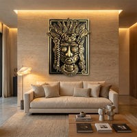 Panneau en bronze ethnique en relief - Personnalisez votre espace avec des motifs indigènes artisanaux et un montage professionnel