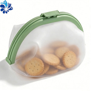Silicone Food Storage Bags Mint Green <b>Large</b> Capacity Reusable Freezer <b>Safe</b> For Snacks And Fruits - Product Image 5