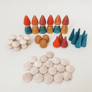 Đồ thủ công bằng gỗ Beech, đồ trang trí nhà bằng gỗ, phụ kiện trang trí chưa sơn, búp bê gỗ tự làm để trẻ em tô màu - Product Image 3