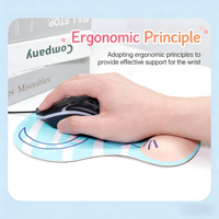 Tapis de souris ergonomique avec support pour le poignet, design aux motifs colorés, repose-poignet en gel souple antidérapant pour le bureau, les jeux, l'utilisation d'un ordinateur portable