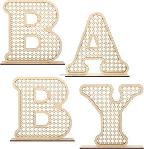 4 lettres en bois pour bébé, décoration rustique pour la maison, lettres de l'alphabet pour la fête prénatale, cadeaux pour nouveau-nés, anniversaires, fêtes pour tout-petits, filles et garçons - Product Image 1
