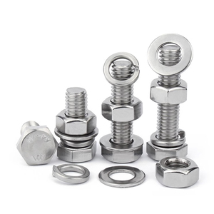 ชุดสกรูหัวหกเหลี่ยม สแตนเลส SUS 304 316 316L A2 A4 พร้อมน็อตหัวหกเหลี่ยม แหวนสปริงล็อคแบบขดเดี่ยว และแหวนรองธรรมดา - Product Image 1