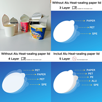 Tapas de Aluminio de 139 mm de Diámetro con Impresión Personalizada YBLPAK, Fáciles de Despegar, para Yogur/Fideos Instantáneos/Helado, para Vasos de Papel/Plástico/Tazones