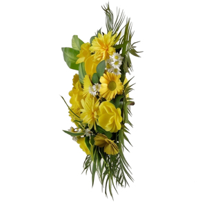 Bouquet de fleurs artificielles jaunes, couronnes et guirlandes décoratives, arrangement floral pour la maison, les mariages, les fêtes et les événements - Product Image 3