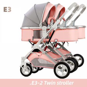<span class=keywords><strong>Poussette</strong></span> double pour bébés jumeaux avec deux sièges et <span class=keywords><strong>poussette</strong></span> chauffante pour <span class=keywords><strong>voiture</strong></span> avec canope chargée - Product Image 3