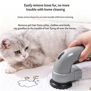 Épilateur Électrique Portable pour Animaux de Compagnie Alimenté par Batterie, Outil de Toilettage Manuel pour Chiens et Chats avec Tête de <span class=keywords><strong>Massage</strong></span> en Silicone, Brosse 2-en-1 pour Animaux - Product Image 5