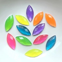 Strass en résine néon œil de cheval 10*23mm en gros pour décoration de costumes de carnaval et vêtements DIY, marque Fuban