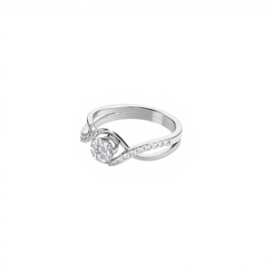 Anillo Cruzado Infinito de Oro Blanco de 14K con Diamantes Compuestos Redondos de 0.38 CTW, Anillo Pavé con Diamantes Cultivados en Laboratorio para Mujer - Product Image 2