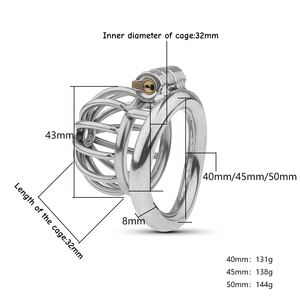Dispositif de chasteté masculin en métal, petit modèle, acier inoxydable 304, <span class=keywords><strong>cage</strong></span> à pénis confortable, jeu pour adultes, jouet sexuel - Product Image 3