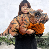 Marioneta de Dinosaurio Animatrónico Realista de Acero, Controlada a Mano, para Niños, Uso en Centros Comerciales y Parques de Diversiones