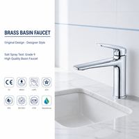 Robinet de lavabo en laiton modèle H3276, monocommande, à poser sur le plan, finition chromée, pour salle de bain