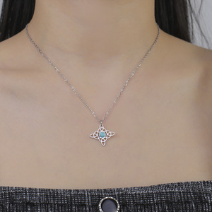 Collar de Acero Inoxidable con Nudo Irlandés de los Celtics y Turquesa para Mujer, Nudo de Bruja, Regalo de Cumpleaños - Product Image 5