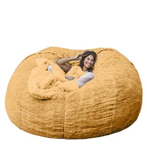 Sillones sin patas para sala de estar, cama, con espuma viscoelástica, piel de oveja, sherpa, cálidos, de peluche, con almacenamiento, tipo puf. - Product Image 2